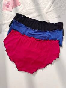 PetitDoll Conjunto De Ropa Interior De Talla Grande Para Mujer De 3 Piezas/set - Multicolor - Ver 2