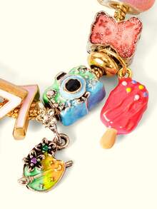 Popjeli DIY Cute Wind Bracelet, Number 7/Stars//Fruit/Ice Cream/Summer Travel - Gold - View 10