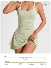 CourtClass CourtClass Women's Solid Color Sleeveless Sports Dress - Green - View 4