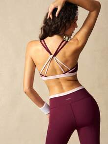 VARSIVA Women's Colorblock Cropped Camisole Top And High-Waist Leggings Casual Daily Sports Fitness Set - Multicolor - View 5