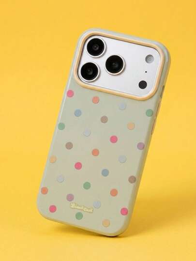 ShellaStory A Summer Day, Dopamine Color-Blocking Polka Dot Macarons, Shockproof Soft Shell, Suitable For 17promax, Personalized, Creativity, Geometry, Simple Style, Fresh Style, Color-Blocking Style, Niche, Ins Style