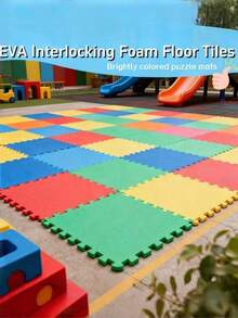 12片EVA拼接式運動地墊，加厚防滑靜音地板磚，適用居家健身房、遊戲室、陽台、寵物、野餐、手工室 - A - 查看 11