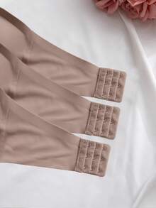 SHEIN 3件組優雅舒適女款無肩帶無縫內衣 摩卡色 - 摩卡棕 - 查看 5