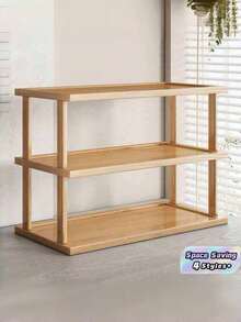 Space-Saving Multi-Tier Design; Easy To Assemble Without Tools. A Sturdy, Elegant, Natural-Colored Square Shoe Rack-Suitable For Dorms, Hallways, Kitchens, Entryways, Closets, And Sneaker Storage. - Multicolor - View 1