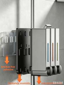 Spesifikasi Dispenser Sampo Dinding Kamar Mandi (1PC/2PCS/3PCS), Dispenser Sampo dan Kondisioner, Dispenser Sampo, Dispenser Sabun Mandi Gel Berlubang/Tidak Berlubang untuk Kamar Mandi, Set Dispenser Sabun Mandi Gel Berlubang, Cocok untuk Kamar Mandi Hotel, Perlengkapan Dapur, Aksesoris Dapur, Peralatan Dapur - Beraneka warna - View 2