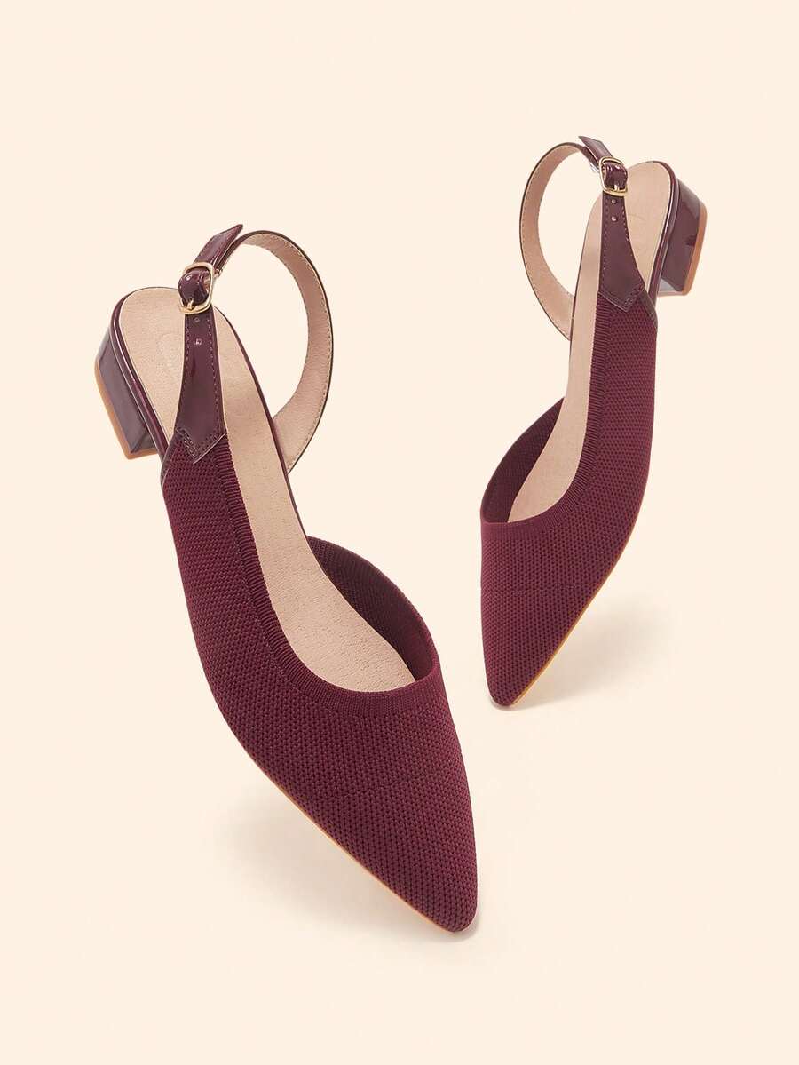 CUCCOO BASICS Damen Schuhe Klassisch Einfach Mode Damen Flache Schuhe Netz-Spleiß Damen Schuhe Temperament Elegant Tragen Damen Schuhe - Bordeaux - Übersicht 1