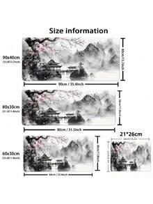 1PC Extra Large Japanese Style Black Wave Gaming Mouse Pad Ergonomic Design Non Slip Rubber Base Art Landscape Pattern Smooth Durable Surface For Computer Laptop Desk Mat Mouse Pad For Gamers Artist Mouse Pad Large Office Accessory - multicolor - View 11