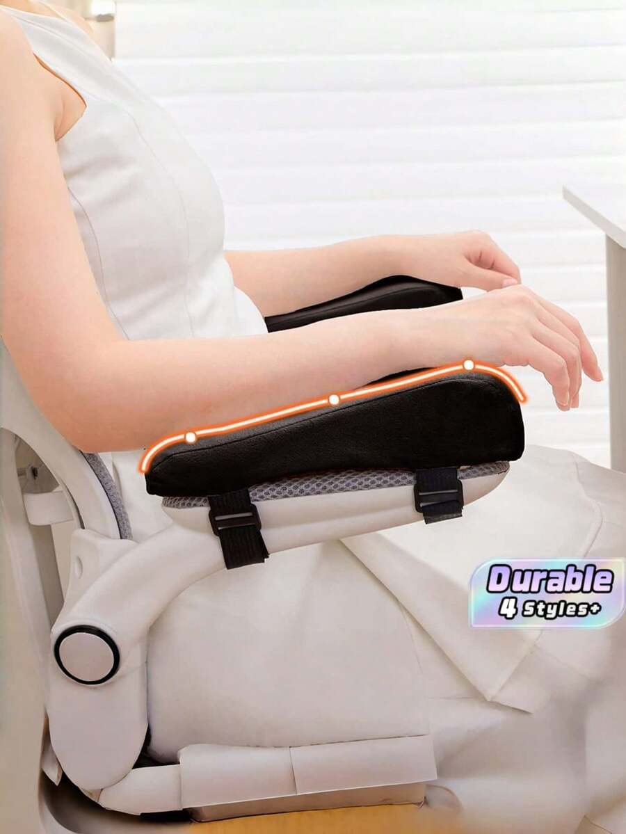 1Pack Thick Memory Foam Detachable Washable Elbow Support Armrest Pads Black Gray Optional For Office Desk Gaming Computer Chairs Student Back To Season Home Working Gaming Furniture Accessories - multicolor - View 1