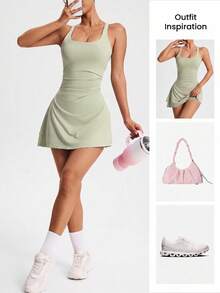 CourtClass CourtClass Women's Solid Color Sleeveless Sports Dress - Green - View 5