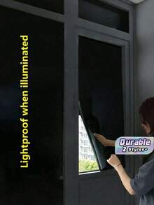 Black Frosted Window Film, Privacy Anti-Peep Sun Blocking Window Sticker - Black 1pc - View 1