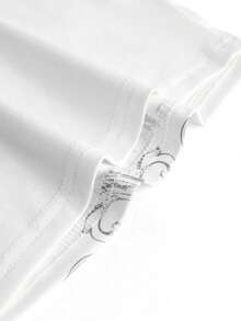 ROMWE Goth Top de corsé gótico Y2K con estampado de alas y cruz para mujer - Blanco - Ver 4