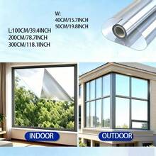 Película de Aislamiento Térmico Plateada de Doble Cara, Película de Protección Solar para Vidrio del Hogar, Bloqueo Fuerte de Rayos UV. Efecto Significativo de Sombreado y Enfriamiento, Diseño Transparente Unidireccional para una Vista Clara, Equilibrando Fácilmente la Protección y la Privacidad - 1PC - Ver 4