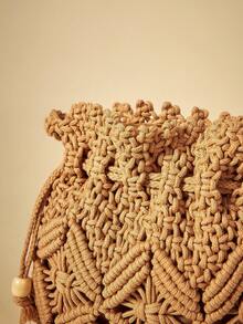 Travachic Woven Small Handbag For Women, New Fashionable Wicker Crossbody Bag, Small Niche Beach Shoulder Bag, Versatile Square Envelope Style Chic Crossbody Bag, Beach Vacation Bag, Beach Purse, Perfect For Summer, Vacation & Daily Use, Travel Must Haves, Straw Bag - Khaki - View 4