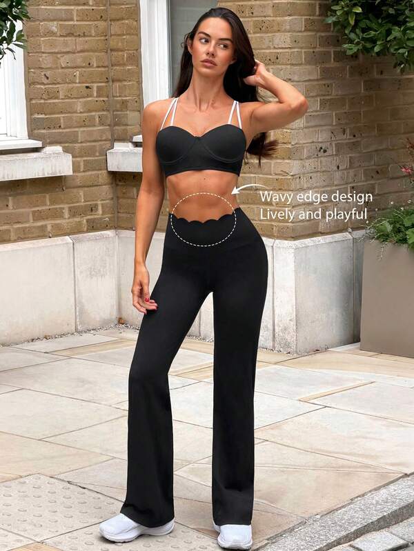 Fluxe Quần legging thể thao nữ màu trơn cạp cao ôm sát, phong cách thường ngày đa năng