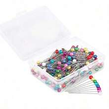 100 Round Pearl-Shaped Pins With Plastic Box, Suitable For Wedding Sewing DIY Craft Decoration - multicolor - View 11