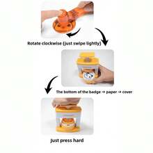 Diy Round Button Maker Set With 48 Patterns And 48 Button Parts, Cute Press Pin Maker Machine Gift (Some Color Patterns Are Random) - Multicolor - View 5