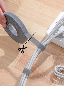 Reusable Cable Tie Desktop Data Cord Socket Fixed Harness Bundling Organizer Durable Adjustable Office Home Computer Practical Strong Neat Easy - A - View 6