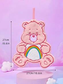 Care Bear X Joivida 1件卡通熊絨毛掛巾，柔軟吸水手巾，彩虹雲朵設計，可愛裝飾浴室、廚房、辦公室、宿舍，亦可作為週年、生日或溫馨入厝的獨特個性化禮物 - 彩色 - 查看 10