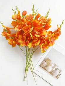 5/10 Stücke künstliche Calla-Lilien, geeignet für Wand, Wohnzimmer, Schlafzimmer, Hochzeit, Partydekoration, Tischfüllung, Zuhause, Schreibtischdekoration, Küche, Hochzeit, Tisch, Mittelstück, Büro, Garten, anwendbar für Frühling, Sommer, Herbst, Winter - orange - Übersicht 4