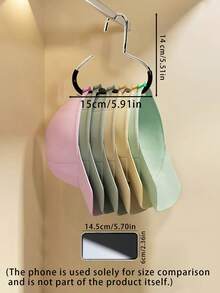 Multi-Functional Simple Household Hanger With Hat Rings, Creative Storage & Drying Rack For Scarves, Bags And Ties For Wardrobe - Multicolor - View 4