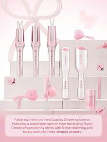 SHEGLAM HAIR Cupid's Charm Beach Babe Hair Waver,Pink Ionic Hair Curler - 25mm EU Plug,Waver Curling Iron,2 Barrel Hair Crimper With Anti-Scald,50 Million Ions & 10 Min Quick Wave,Smart Timer & Adjustable Temps,Easy To Use Hair Tool For Women Gift Pink Makeup Beach Festivals Hair Care Y2K Vacation Summer Hair Accerssories Back To School Home - Baby Pink - View 13