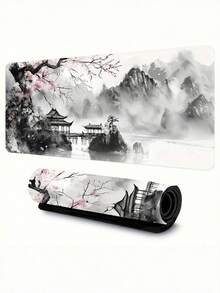 1PC Extra Large Japanese Style Black Wave Gaming Mouse Pad Ergonomic Design Non Slip Rubber Base Art Landscape Pattern Smooth Durable Surface For Computer Laptop Desk Mat Mouse Pad For Gamers Artist Mouse Pad Large Office Accessory - multicolor - View 5