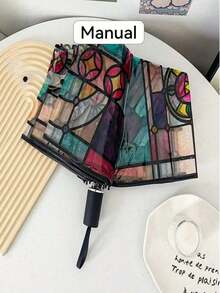 1PC Transparent Folding Automatic Umbrella, Compact Sturdy Durable Design, Suitable For Student Use - transparent color - View 6