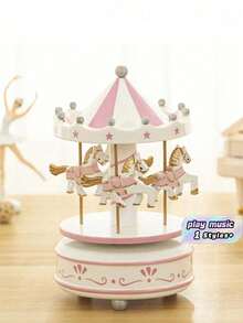 Msic Box - Sky City & Rotating Carousel & Classical Eight Tune Home Decor & Creative Gift For Couples' Birthday Birthday Gifts Graduation - Herbal Powder - View 1