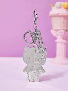 HELLO KITTY AND FRIENDS | POKOJA LAND 1個半機械臉設計鑰匙圈，輕巧精緻，合金材質，可愛帶酷感。可用作包包吊飾、行李吊牌或汽車鑰匙圈，適合日常通勤與旅行。也是送給閨蜜、女友或自己的獨特生日、情人節、聖誕節及其他節日禮物 - 銀色 - 查看 1