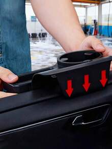 Hộp lưu trữ ô tô đa năng có khay đựng cốc, giá để đồ uống, khe cắm điện thoại bên cửa sổ và kệ treo đồ, chất liệu ABS bền, dễ lắp đặt, thiết kế tiết kiệm không gian - A - Xem 6