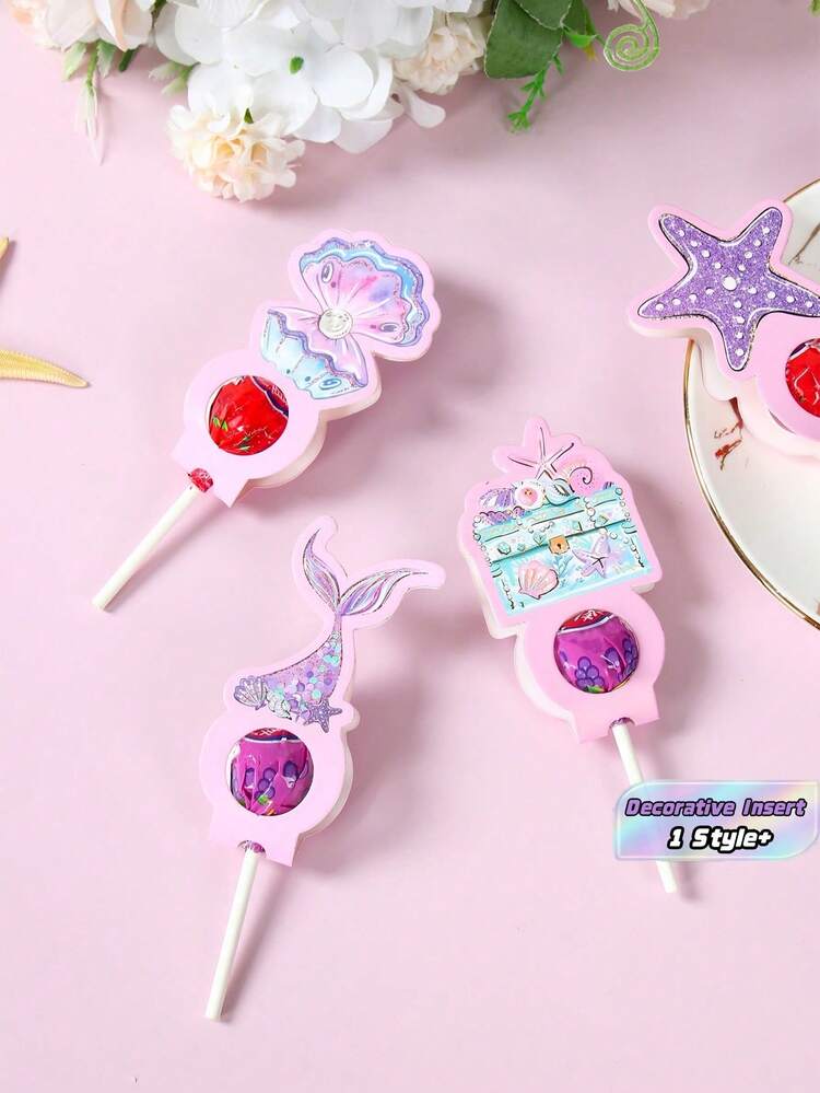 1Piece Lollipop Shape Greeting Card Insert Set Motivational Quote Tag Inspirational Message For Encouragement Decoration High Quality Trending Now - Mermaid - View 1