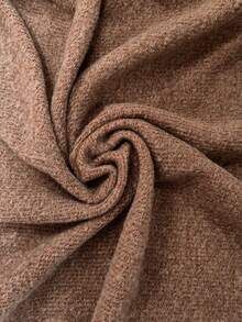 INAWLY Collared Loose Sweatshirt, Brown, Basic Style, Mature & Gentle, Outdoor Casual, Blended Faux Rabbit Fur Fleece, Indoor Daily Wear - Brown - View 5