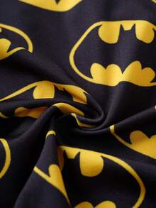 BATMAN X SHEIN Women's Cartoon Print Elastic Waist Boyshort Panties - Black - View 6