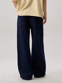 Men's Solid Color Minimalist Casual Jeans - Dark Wash - View 3