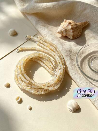 1/2/5 peças contas espaçadoras de concha de água doce natural em forma de seixo irregular, contas redondas de concha, contas soltas para DIY, adequadas para fazer pulseiras, colares e acessórios de joalharia