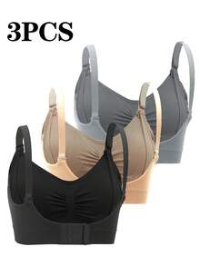 Moonlight&Mama Maternity 3pack Ruched Seamless Bra For Mother - Multicolor - View 2