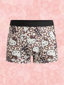 HELLO KITTY AND FRIENDS | SHEIN Men's Colorblock All-Over Print Casual Daily Boxer Briefs - Brown - View 1