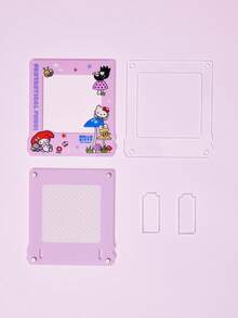 HELLO KITTY AND FRIENDS | Joivida 1pc Cartoon Pattern Acrylic Magnetic Photo Frame Display Stand, Fits Mini 3-Inch Photos, Upright Design. Available In Two Cute Border Colors: Purple And Pink. Minimalist And Creative. Great For Party, Birthday, Holiday Gifts, Or Home And Desk D Ration. Magnets Not Included - one-size - View 3