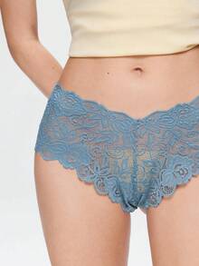 Bonmuse 6件組女款性感蕾絲內褲 中腰無縫三角褲 收腹提臀彈性條紋內衣 - 彩色 - 查看 7