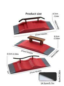 1Pc Finger Skateboard Game(Skateboard Pattern And Skateboard Wheel Color Random), Outdoor Game Set,Ramp Set, Mini Finger Skateboard ,Park Ramp Kit ,Fingerboard Half Pipe, Ultimate Parks Training Props Accessories - Multicolor - View 2