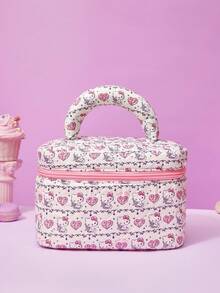 HELLO KITTY AND FRIENDS | Joivida 1個 HELLO AND FRIENDS X Joivida 時尚簡約便攜式化妝收納包，迷你化妝工具袋、刷子收納盒與旅行必需品，適合女性、女孩、旅行、居家、日常使用、返校，生日或週年紀念的可愛禮物 - 白色 - 查看 8