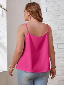 EMERY ROSE Plus Size Summer Casual Solid Color Camisole - Hot Pink - View 2