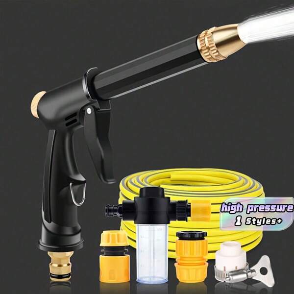 Tuyau de nettoyeur haute pression robuste - Lance de nettoyage haute pression à longue portée, convient pour les camping-cars, les camions, …les bateaux et le nettoyage de la maison | Tuyau de pistolet de pulvérisation noir, convient pour l'entretien extérieur et l'arrosage