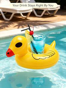 1 Inflatable Floating Pool Drink Holder – Cute Animal And Fruit Designs; Drink Floats For Summer Parties, Beach And Pool Accessories. - Swimming pool float - View 6
