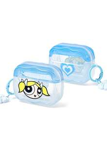 THE POWERPUFF GIRLS X SHEIN 卡通圖案防摔保護藍牙耳機保護殼附吊飾，適用於 iPod - 彩色 - 查看 3