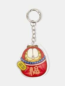 GARFIELD | SHEIN 卡通橘貓壓克力鑰匙圈，可愛動物包包掛飾 - 多色4 - 查看 3