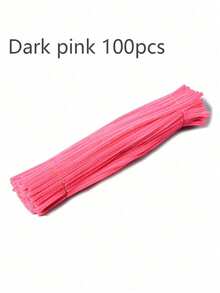 100Pcs/Set Twist Tie Plush Craft Sticks – DIY Floral Bouquet Material, Foldable Colorful Pipe Cleaners, Bendable Craft Supplies For Mother's Day Graduation Wedding Birthday Gifts – Note: Slight Color Difference Due To Lighting/Angle - Multicolor - View 14