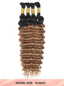 100% Human Braiding Hair For Boho Braids Deep Wave Curly Human Hair Braiding Hair 4 Bundles/Pack 95g Full Head Natural Black Bulk Human Hair Extension For Knotless Braiding Wet Wavy No Weft Pre Separated Braiding Hair Human Hair Extensions For Women - SNATURAL/30 - View 4