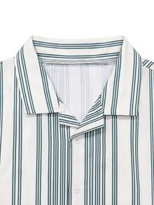Manfinity Dauomo Men's Short Length Long Sleeve Casual Shirt Top - Blue and White - View 6