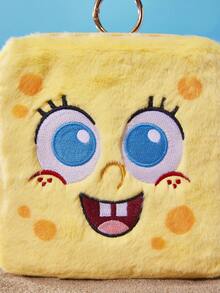 SpongeBob SquarePants | POKOJA LAND 1個卡通收納袋，零錢包與休閒包二合一，柔軟手提包，適合旅行、日常使用，適合青少年、女性與男性，生日、週年紀念或開學的可愛禮物點子 - 彩色 - 查看 6
